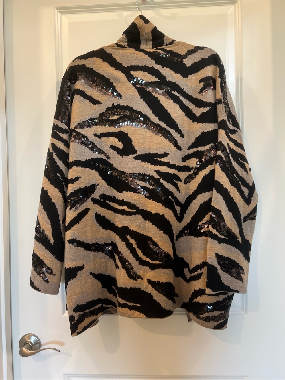 ZADIG & VOLTAIRE “MIA WE TIGER” pure wool boxy cardigan M/L - Picture 2 of 11